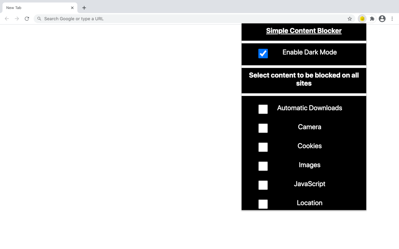 Simple Content Blocker