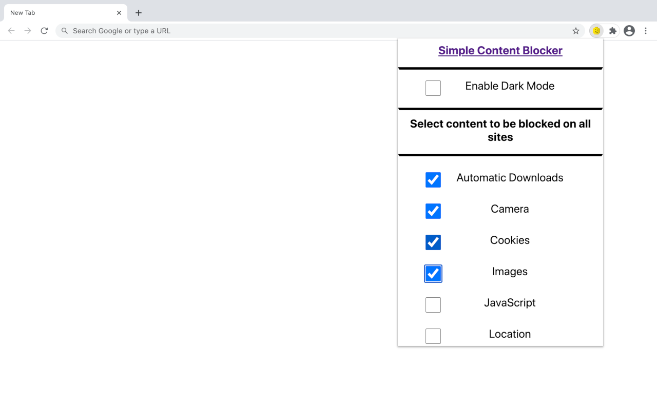 Simple Content Blocker