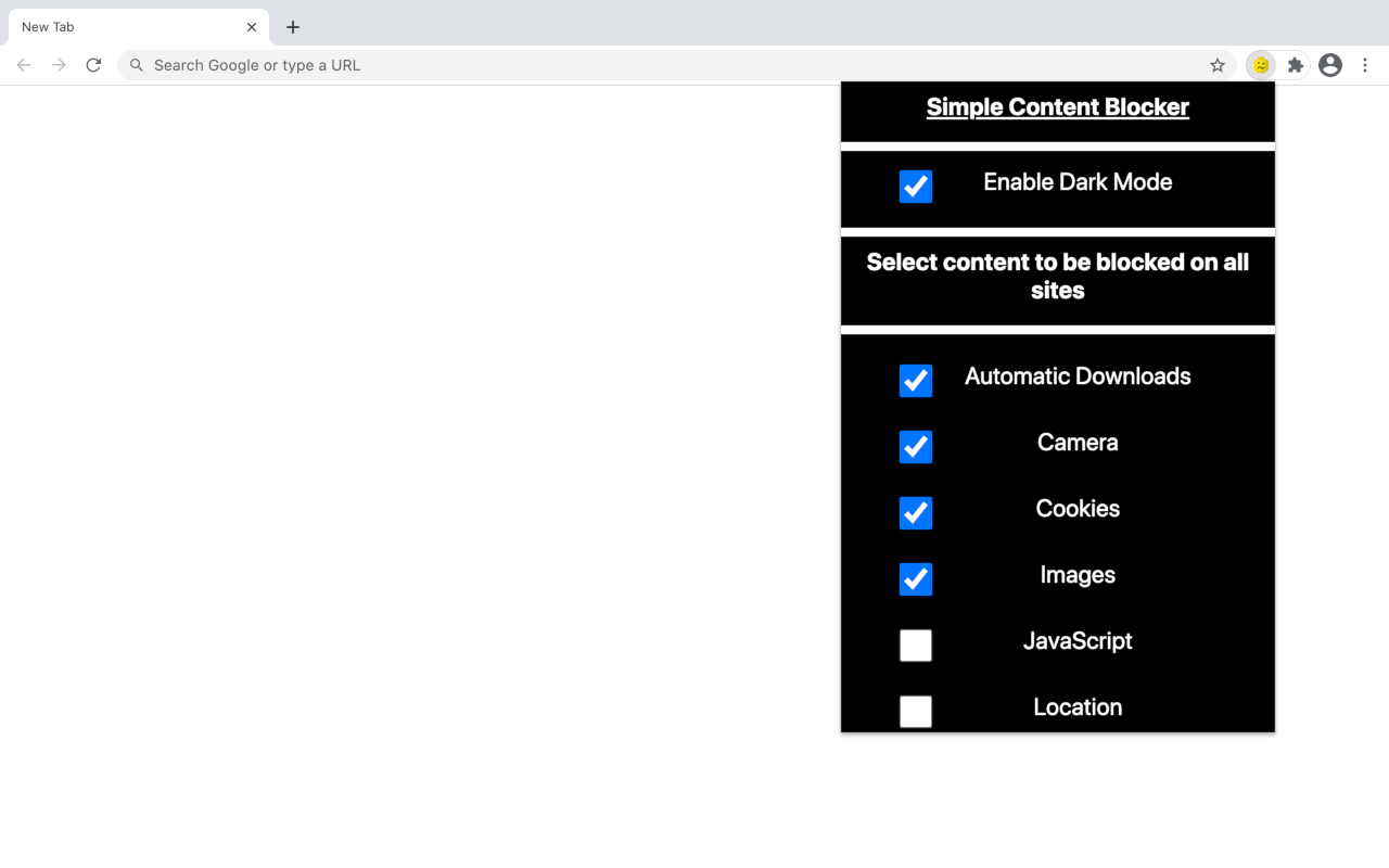 Simple Content Blocker